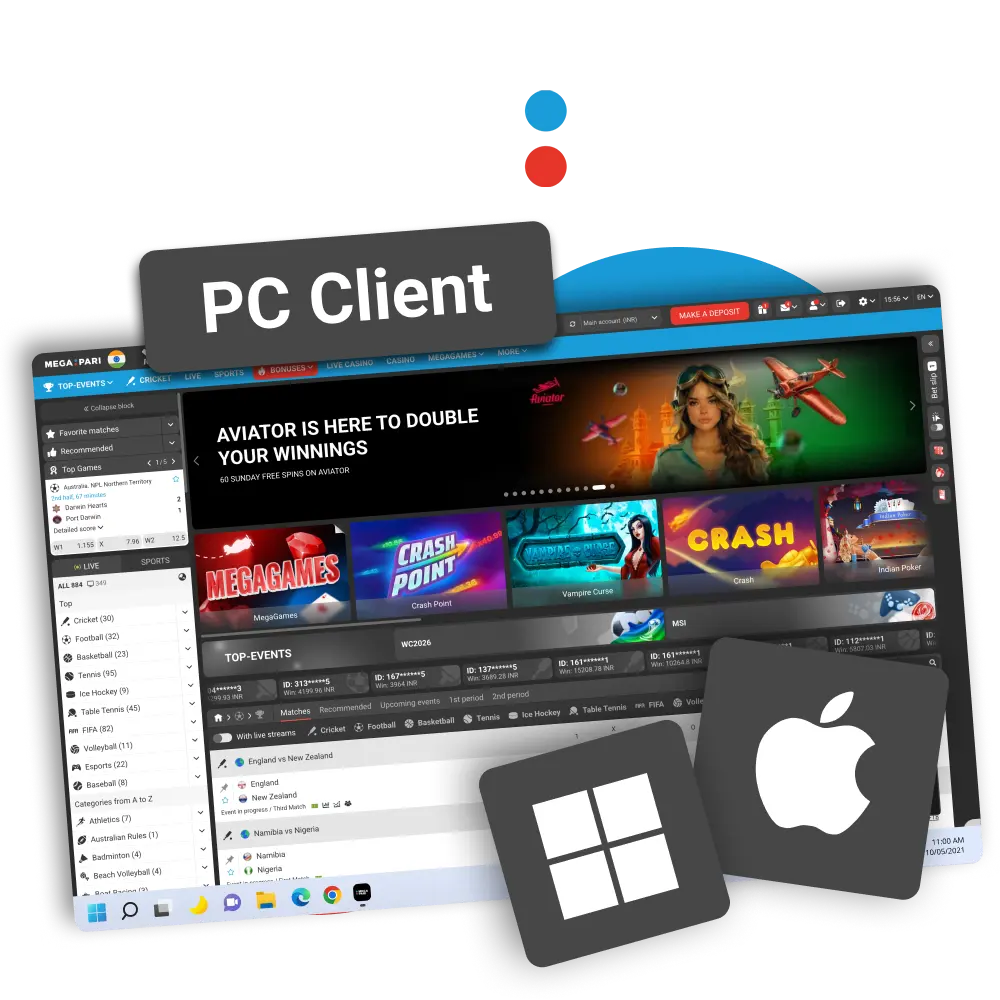 Megapari PC client for Windows and macOS